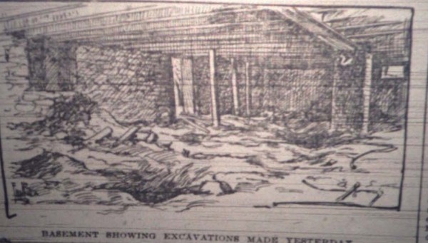 July 21, 1895, Chicago Times Herald Castle basement drawing.